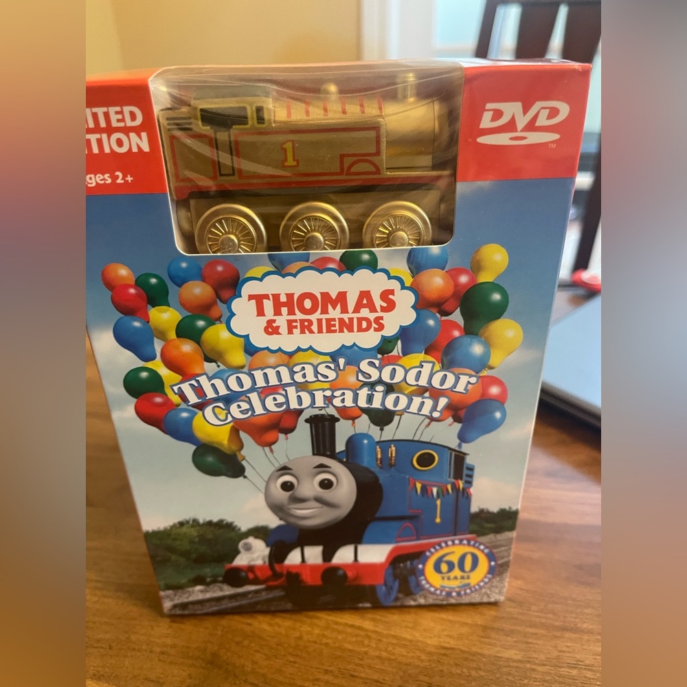 VERY Rare, HTF!! 60th Anniversary Thomas & Friends DVD Wooden Train Bonus Pack